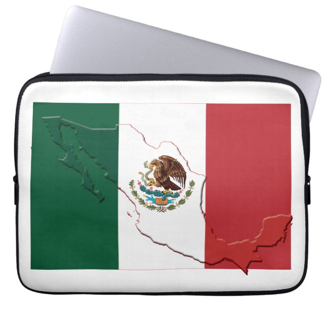 MEXICO Flagga Patriotic Computer GRÖNT Laptop Fodral (Framsidan)