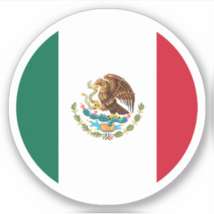 Mexico Flagga Round Sticker Klistermärken