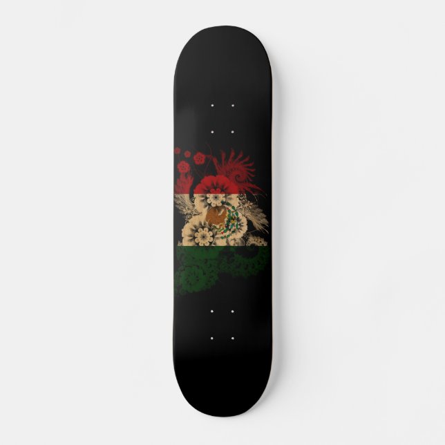 Mexico flagga skateboard bräda 21,5 cm (Framsida)