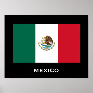 Mexico flaggaaffisch poster