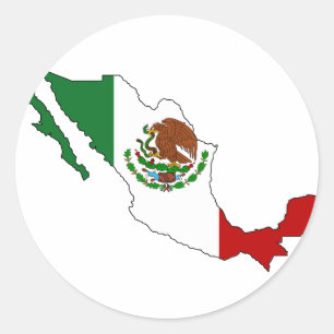 Mexico flaggakarta runt klistermärke