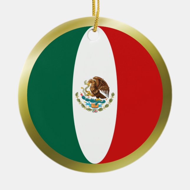 Mexico flaggaprydnad julgransprydnad keramik (Framsidan)