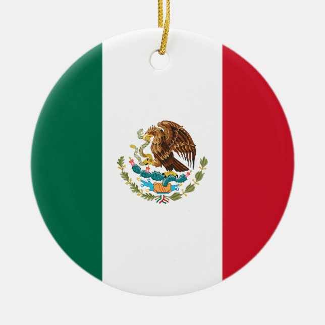 Mexico flaggaprydnad julgransprydnad keramik (Framsidan)