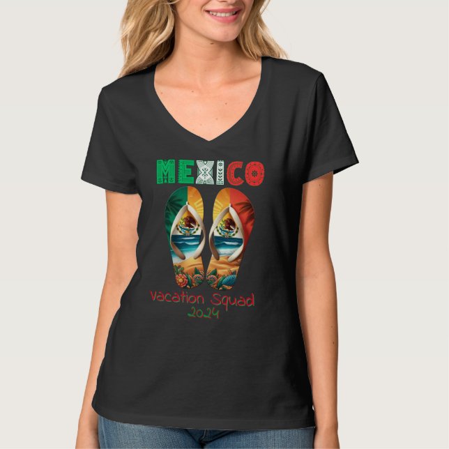 Mexico Flip Facation Tropical Getaway Design T Shirt (Framsida)