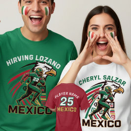 Mexico Football Eagle National Pride Action Art T Shirt