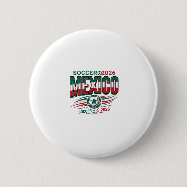 Mexico Fotboll 2026 Fotboll Fet Land Typografi  Knapp (Framsida)