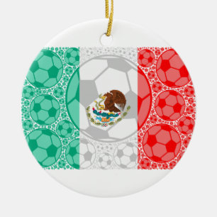 Mexico fotbollbollar julgransprydnad keramik