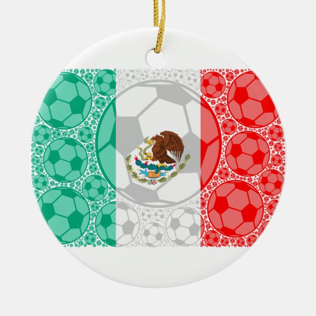 Mexico fotbollbollar julgransprydnad keramik (Framsidan)
