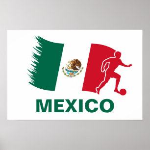 Mexico fotbollflagga poster