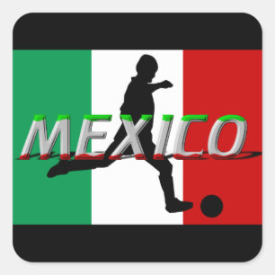 Mexico fotbollklistermärkear fyrkantigt klistermärke