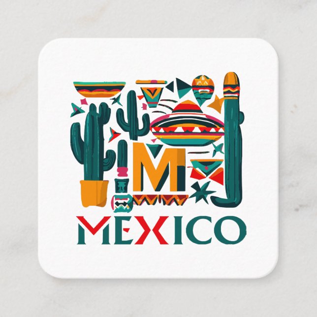 MEXICO FYRKANTIGT VISITKORT (Framsida)