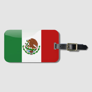Mexico glansig flagga bagagebricka