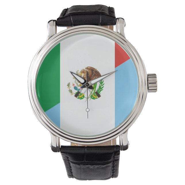 mexico guatemala, halva flagga land armbandsur (Framsida)