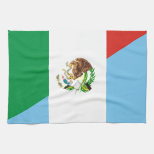 mexico guatemala, halva flagga land kökshandduk
