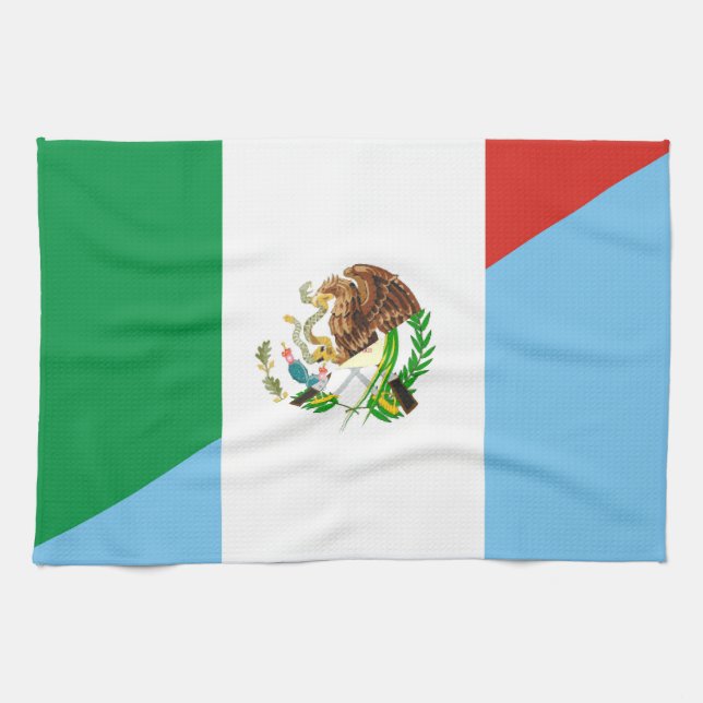 mexico guatemala, halva flagga land kökshandduk (Horisontell)