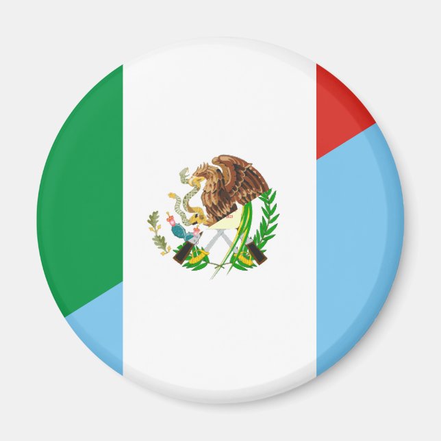 mexico guatemala, halva flagga land magnet (Framsidan)