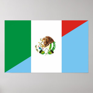 mexico guatemala, halva flagga land poster