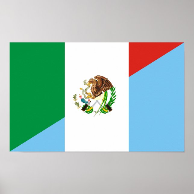 mexico guatemala, halva flagga land poster (Framsidan)