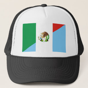 mexico guatemala, halva flagga land truckerkeps