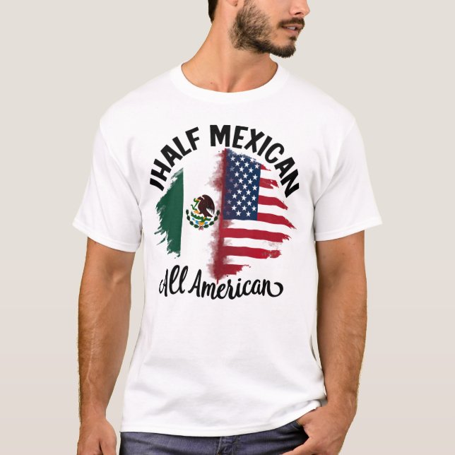 mexico halv mexican american flagga Kvinnor i mana T Shirt (Framsida)