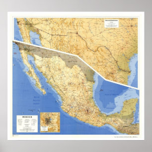 Mexico hänvisar till kartan - 1993 poster