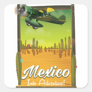 Mexico in i äventyr! fyrkantigt klistermärke