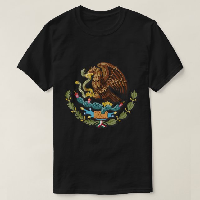 Mexico Independence Eagle Snake Design Cartoon Mex T Shirt (Design framsida)