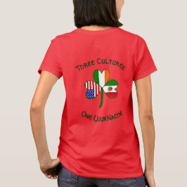 Mexico Ireland USA Flag Shamrock Personalize Women T Shirt
