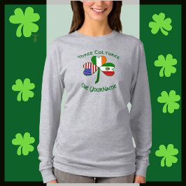 Mexico Irländska USA Flagga Shamrock Personlig Kvi T Shirt