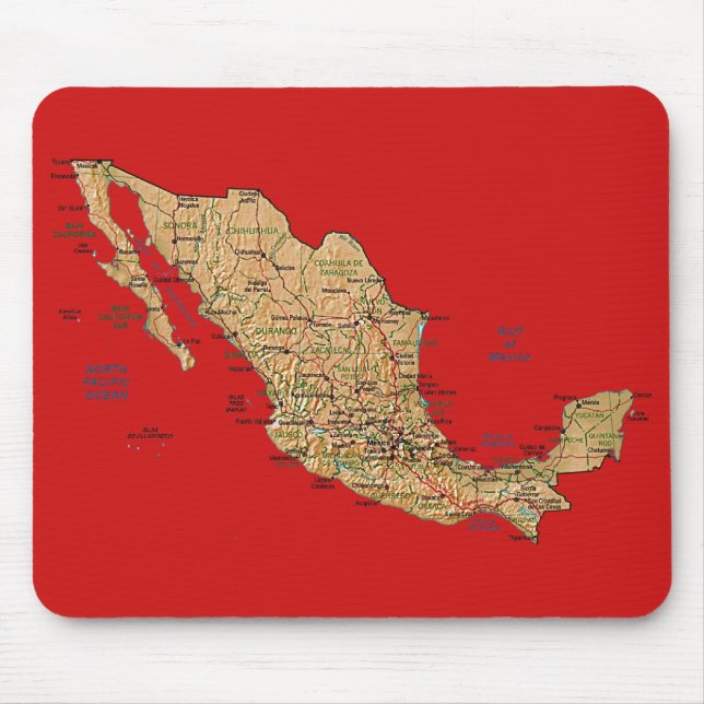 Mexico karta Mousepad Musmatta (Framsidan)