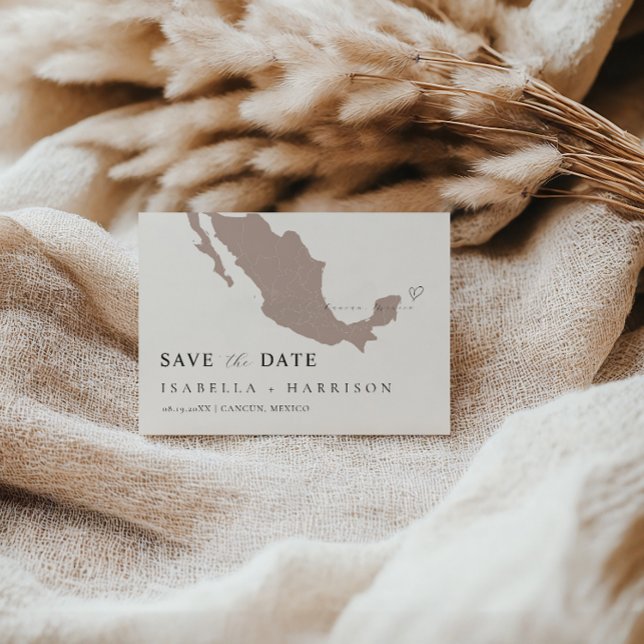 Mexico Map Save the Date Template Spara Datumet (Skapare uppladdad)
