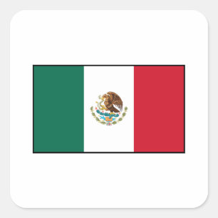 Mexico - mexicansk flagga fyrkantigt klistermärke