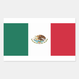 Mexico - mexicansk flagga rektangulärt klistermärke
