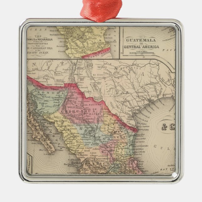 Mexico och Guatemala 4 Julgransprydnad Metall (Framsidan)