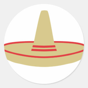 mexico party sombrero runt klistermärke