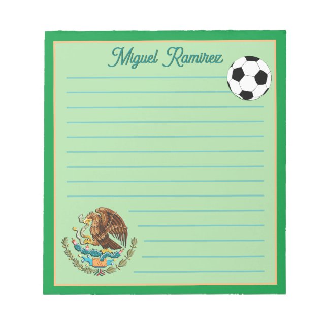 Mexico Personlig Soccer ball, Namn, Linda Anteckningsblock (Framsida)