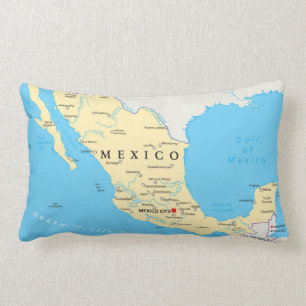 Mexico politisk karta lumbarkudde