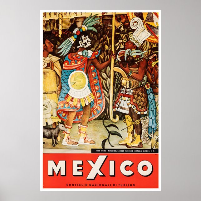 Mexico Print Travel Poster Mexican Art Mural Sign (Framsidan)