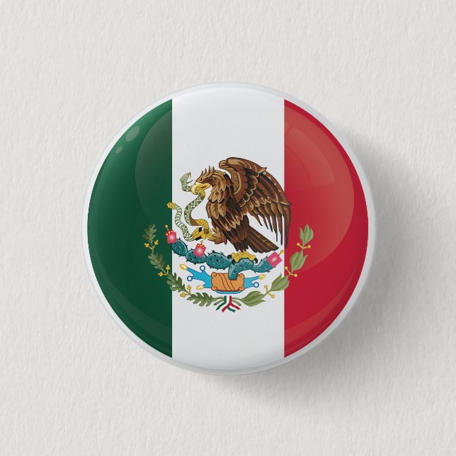 Mexico Round Icon Flagga Knapp (Framsida)