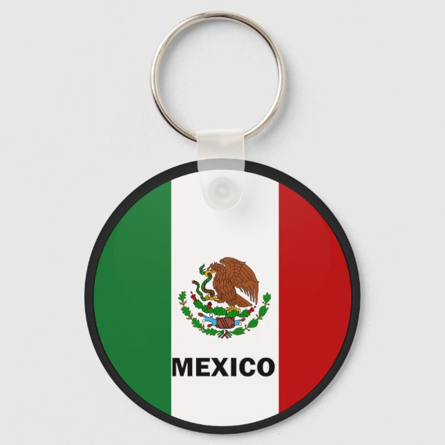 Mexico Roundel Quality Flagga Nyckelring (Framsida)