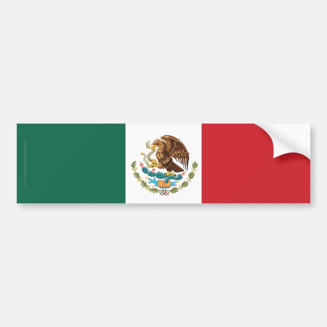 Mexico slättflagga bildekal (Framsidan)