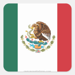 Mexico slättflagga fyrkantigt klistermärke