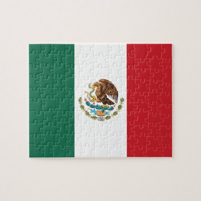 Mexico slättflagga pussel (Horisontell)