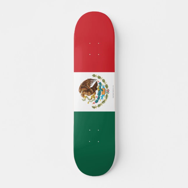 Mexico slättflagga skateboard bräda 19,5 cm (Framsida)