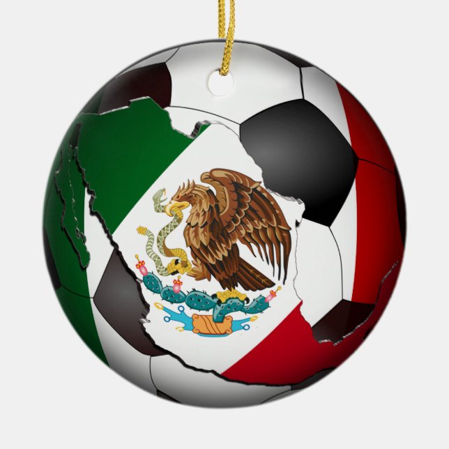Mexico Soccer Ball Julgransprydnad Keramik (Framsidan)