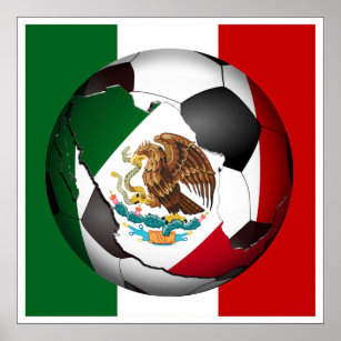 Mexico Soccer Ball Poster