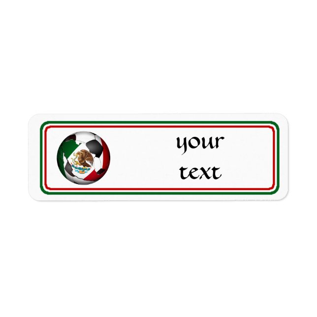 Mexico Soccer Ball Returadress Etikett (Framsidan)