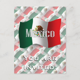 Mexico som vinkar flagga inbjudningar