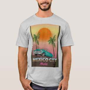 Mexico - stad, mexico helgdagaffisch t shirt