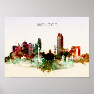Mexico - stadshorisont poster